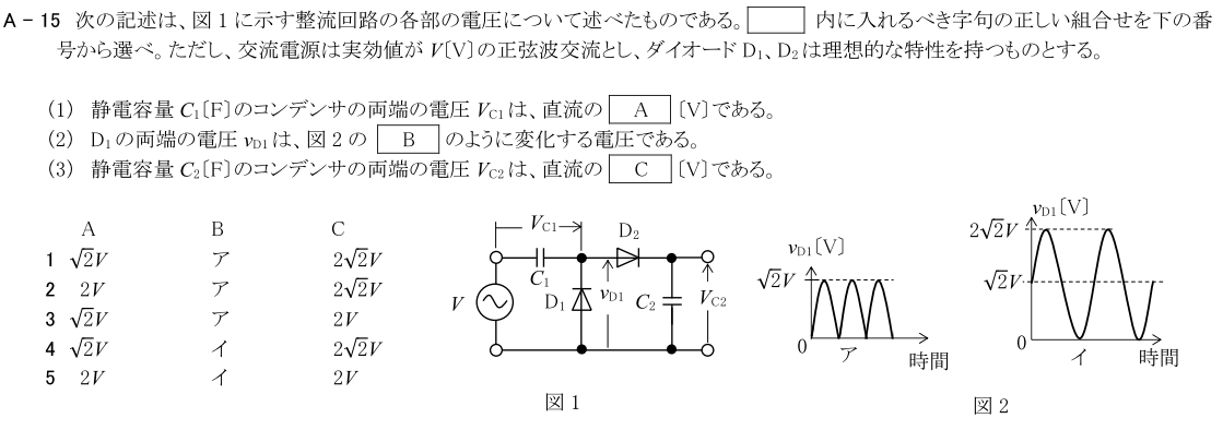 一陸技基礎令和4年01月期第1回A15